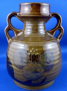 RETRO Grizelle JAPAN Pottery ABSTRACT FLORAL SAKE JUG or Vase/Candle Holder Aust - Imagen 1 de 7