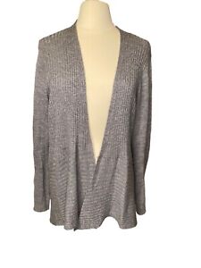 Eileen Fisher Wool Linen Silk Long Gray Cardigan Sweater Women’s 1X