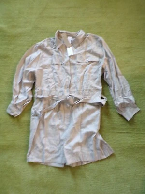 Woman's Banana Republic Linen NTRStone Belted Romper Shorts Outfit Sz XL Petite - Image 1 of 4