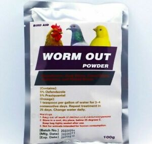 Worm Out 100g Powder For Pigeons, Cage & Aviary Birds & Poultry Birds 