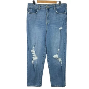 Style & co Vintage Classic Jeans Sz 16 Blue Ankle Distressed High Rise Stretch - Picture 1 of 12