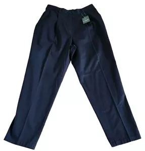 L.L.Bean Wrinkle Free Cotton Navy Blue Pants Womens Sz 12 Original Fit - Picture 1 of 4