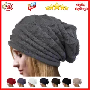 Damen Herren Strick Slouchy Baggy Beanie Oversize Wintermütze Ski Fleece Slouchy Cap - Bild 1 von 19