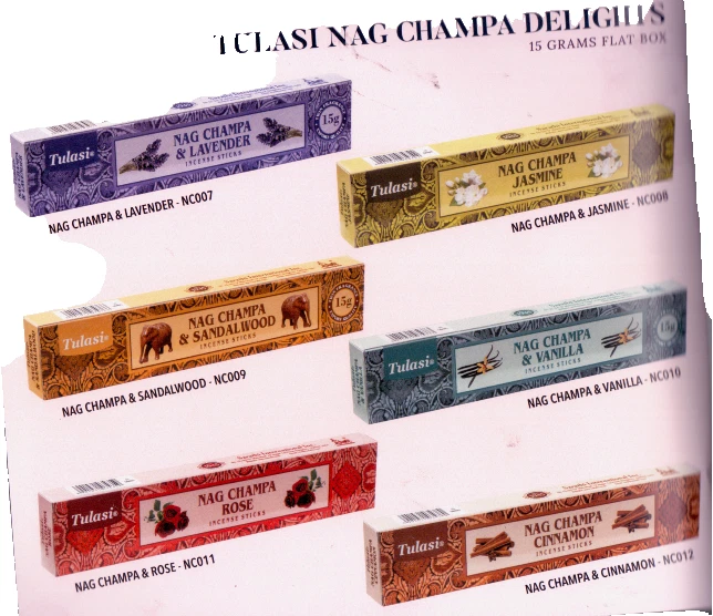 Tulasi Nag Champa Delights Rose incense sticks  [12 Pack of 15 stick] 180 - Image 1 of 1