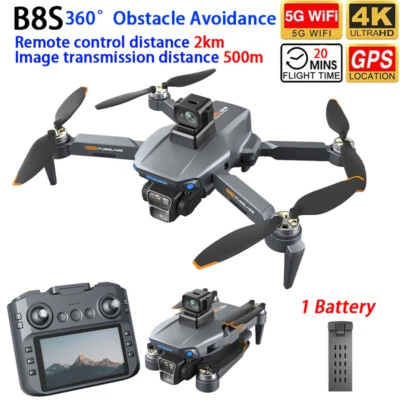 B8S Drone GPS 5G WIFI FPV 4K HD Dual Camera 360° Obstacle Avoidance Smart Follow - Image 1 of 4