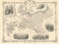 PRUSSIA. Views of Berlin, Brandenburg gate &c. TALLIS & RAPKIN 1851 old map