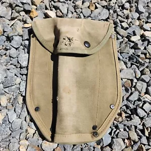 WWII Shovel Cover Dated 1944 OD Canvas Entrenching Tool (Modified One Of A Kind) - Picture 1 of 7
