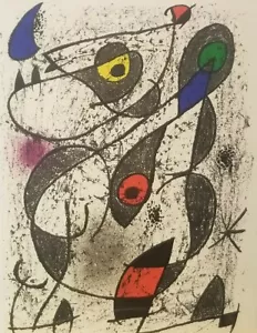 Joan Miro "LA ENCRE I" Original Color Lithograph Art Surreal 1972 Modern Art - Picture 1 of 6