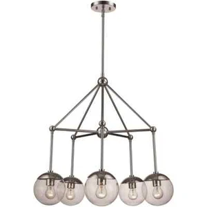 Polished Chrome 5 Light Chandelier Orig $777 - Picture 1 of 1