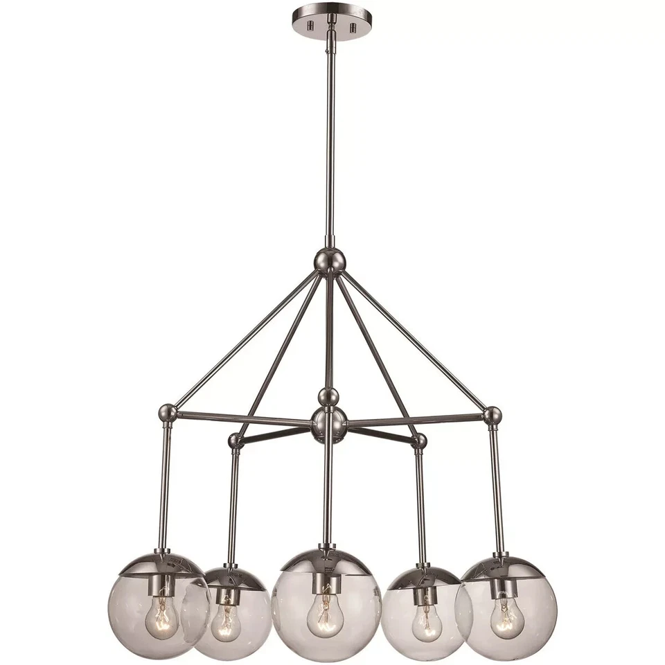 Polished Chrome 5 Light Chandelier Orig $777 - Image 1 of 1