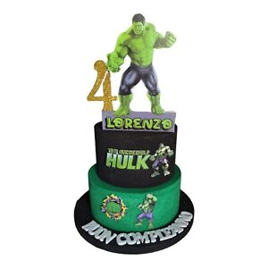Torta Hulk Marvel in Polistirolo Personalizzabile  Nome e Numero per Compleanno