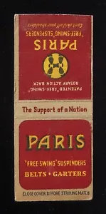 Cinture Sospensioni Parigi anni '40 Giarrettiera Rotante Azione Back Matchbook - Foto 1 di 2