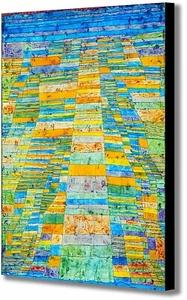 Main Road and Byways - Abstract by Paul Klee - Canvas Wall Art Framed Print - Picture 1 of 5