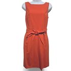 Ann Taylor Dress Size 8P Orange Sleeveless Knee Length Lined Work Pockets