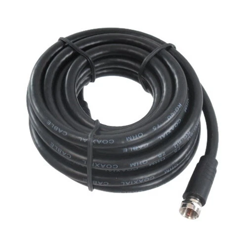 12' RG6 Black Coaxial Cable - Image 1 of 1