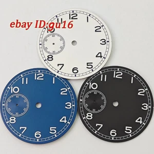 37mm esfera de reloj negro/azul/blanco con ajuste luminoso verde ETA 6497 gaviota st3600 - Imagen 1 de 12