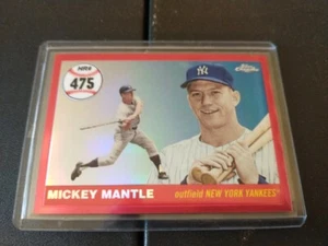 2008 Topps Chrome Mickey Mantle HR #475 rot #16/25 Baseballkarte - Bild 1 von 2