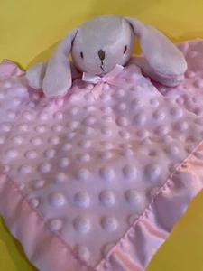 Pro Goleem Baby Pink Lovey Security Blanket W Bunny Rabbit Plush Satin Back  - Picture 1 of 7