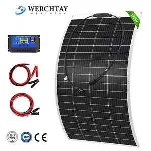 170W 200W Flexible Solar Panel Kit 12V Mono Battery for Caravan RV Boat Camper - Picture 1 of 16