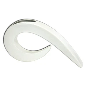 Japanese Ikebana Vase Ceramic White Curve Shape 12" x 1.75" x 6.25"H JAPAN MADE - Picture 1 of 1