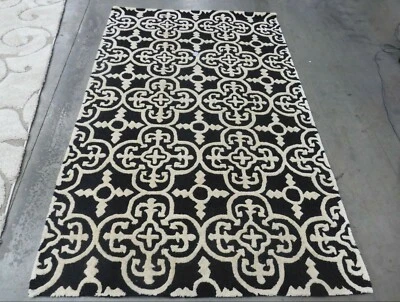 Alfombra NEGRO/MARFIL 5' X 8' Roscas Tiradas, Precio Reducido 1172612249 CAM133E-5 Foto 1 de 4
