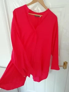 Camicia blusa rosa in velluto come nuova taglia L oversize boxy Lagenlook stropicciata artsy - Foto 1 di 11