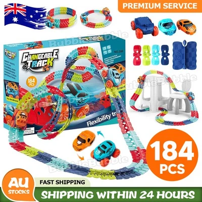 184Pcs Zero Gravity Car Track Set for Boys Kids Flexible Changeable Race Gift AU - image 1 of 4