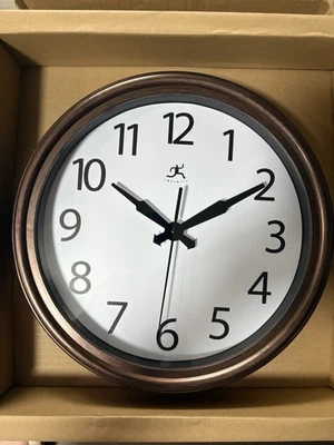 Infinity Instruments 12in Antique Brown  Retro Round  Wall Clock - Image 1 of 4