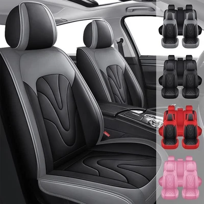 Fit For Nissan Car Seat Covers 5 Seats Pu Leather Front & Rear Cushion Protector - Image 1 of 4