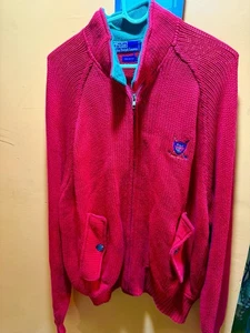 Vintage Polo Golf Pullover Jacke mit Reißverschluss Gr. XL rot Ralph Lauren - Bild 1 von 4