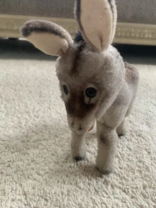 Peluche de burro Steiff "Grissy" de colección sin etiqueta ni botón; no estoy seguro de hecho en el año 7" - Imagen 1 de 8