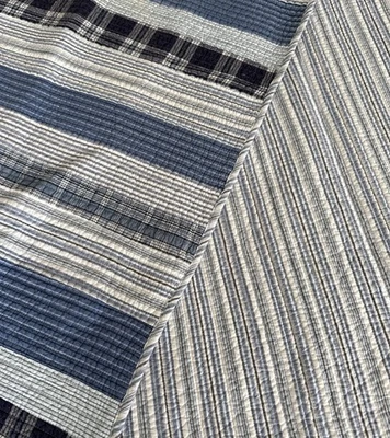 Edredón reversible azul reina a rayas náuticas Cottage-core  Foto 1 de 4