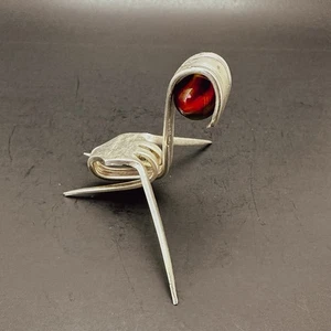 Fork Art Grasshopper Sculpture W/ Marble Silver Plated Art Handmade Silverware - Picture 1 of 7