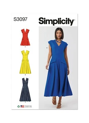 SIMPLICITY 3097 DRESSES MISSES Sewing Pattern Sizes 8-16 & 18-26 Skill: AVERAGE - Image 1 of 4