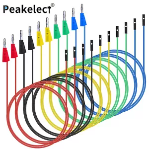 Peakelect Stackable Banana Plug to Breadboard Jumper Wire Soft Flexible Silicone - Picture 1 of 13