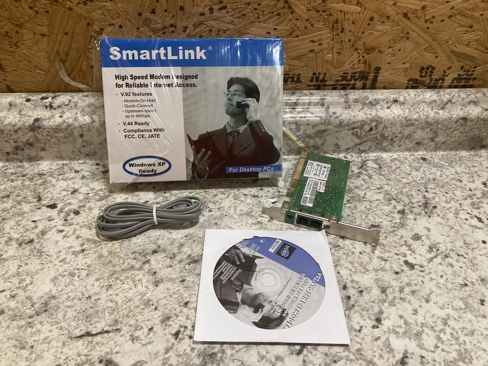 Vintage SmartLink V.92 / V.90 56K PCI Modem Windows XP Ready V.44 Ready - Image 1 of 4