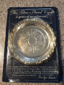 Posavasos plateados exclusivos de colección Readers Digest 1988 Italia pieza de repuesto - Imagen 1 de 2