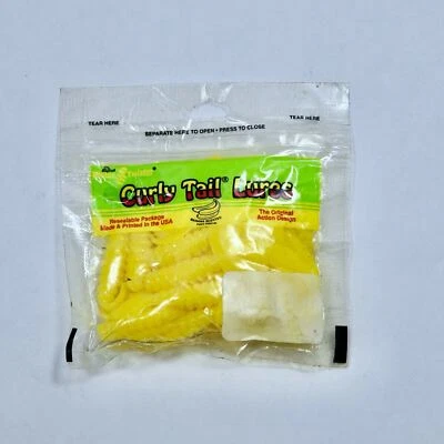 Mister Twister 3in 20 pk Curly Tail Softbaits Fishing Lure Yellow
