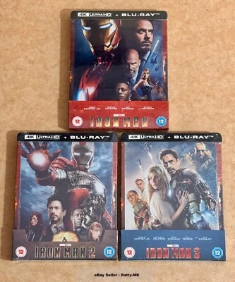 IRON MAN - UK EXCLUSIVE 4K + BLU RAY STEELBOOK  COLLECTION - NEW & SEALED - Image 1 of 4