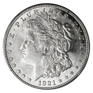 1921 P D oder S $ 1 Morgan Silberdollar über nicht im Umlauf befindliche AU - Bild 1 von 2