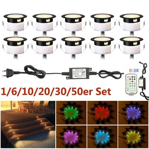 RGB Warmweiβ LED Bodenlampen Boden Einbaustrahler Terrasse Garten Beleuchtung - Bild 1 von 12