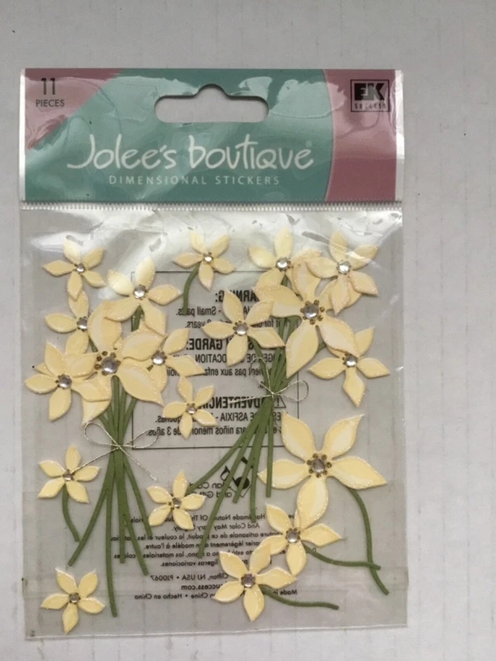 Jolees Boutique CREMA FLORAL flores con gemas ramos boda álbum de recortes pegatinas Foto 1 de 1