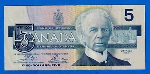 Canada $5 1986 P-95a1 / BC-56a " Bird Series " Circulated Note - ENA7639982 - Imagen 1 de 4