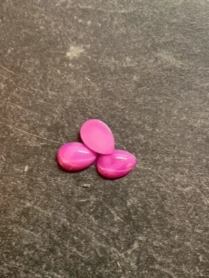 3 Lab Grown Tear  Shape Star Ruby Cabs 10x7 mm - Image 1 of 2