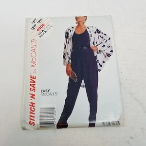 Stitch N Save Sewing Pattern 4000 Womens Sizes 10 12 14 Pants Top Cocoon Jacket - Picture 1 of 4