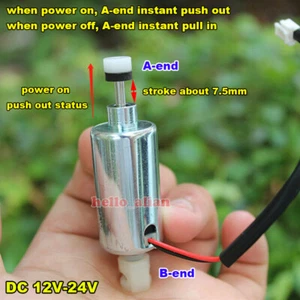 DC 12V-24V Linear Push Pull Type Tubular Actuator Mini DC Solenoid Electromagnet - Picture 1 of 7