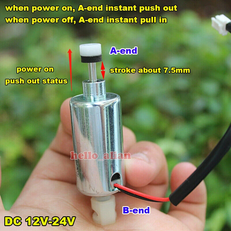 DC 12V-24V Linear Push Pull Type Tubular Actuator Mini DC Solenoid Electromagnet - Image 1 of 4