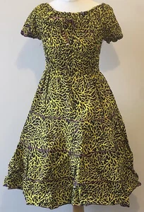 African Dress Size 12 Ankara Elastic Top Off The Shoulder - Picture 1 of 6