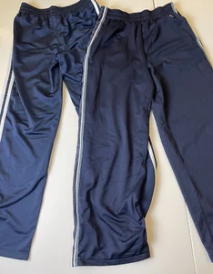 2 Pair Boy's Athletic Track Pants Adidas Champion Blue White Sz 10/12 & 16 - Picture 1 of 9