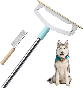 Large Metal Carpet Rake Pet Hair Removal Tool 58” Handle Thicker Poles 12” Wide - Picture 1 of 1